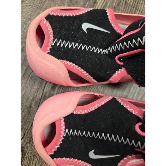 Nike Water Kids Shoes size 7C 344993-700 Salmon Pink Black Neoprene Sandals - Picture 3 of 6